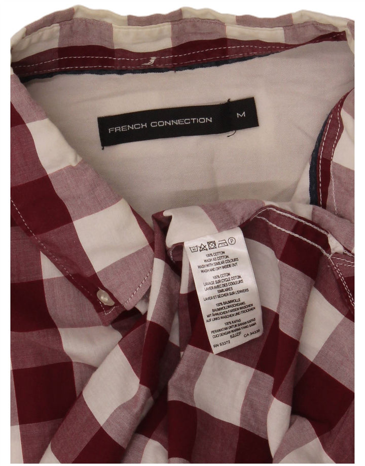 Camisa masculina French Connection médio algodão guingão cor de vinho