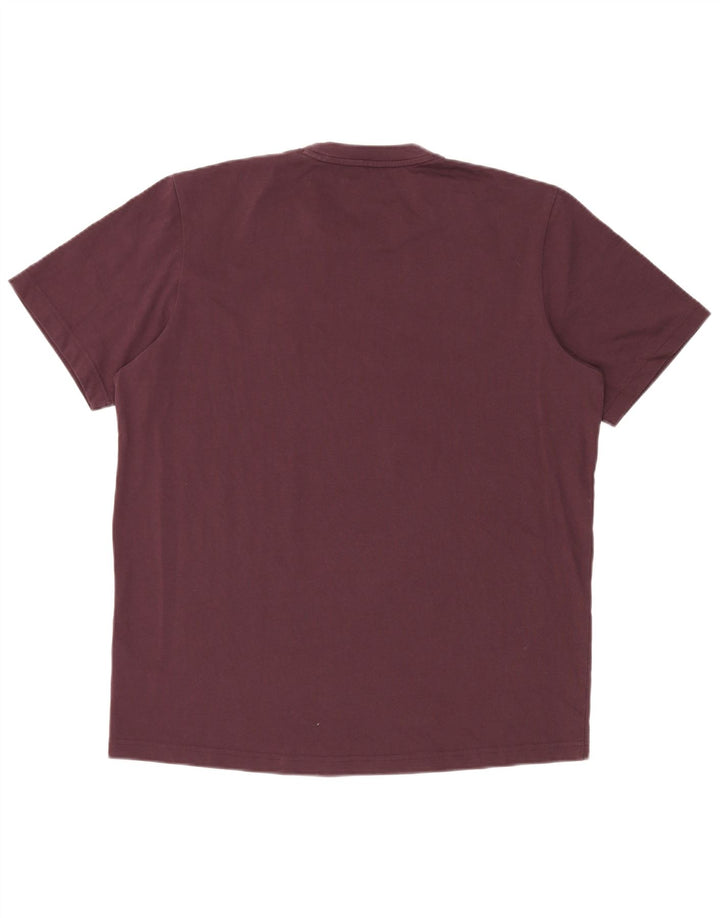 Adidas Mens Graphic T-Shirt Top Médio Algodão Borgonha