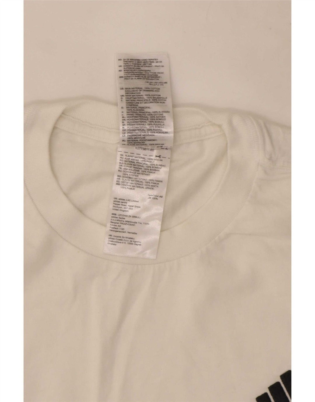 Adidas Mens Camiseta Top Médio Algodão Branco