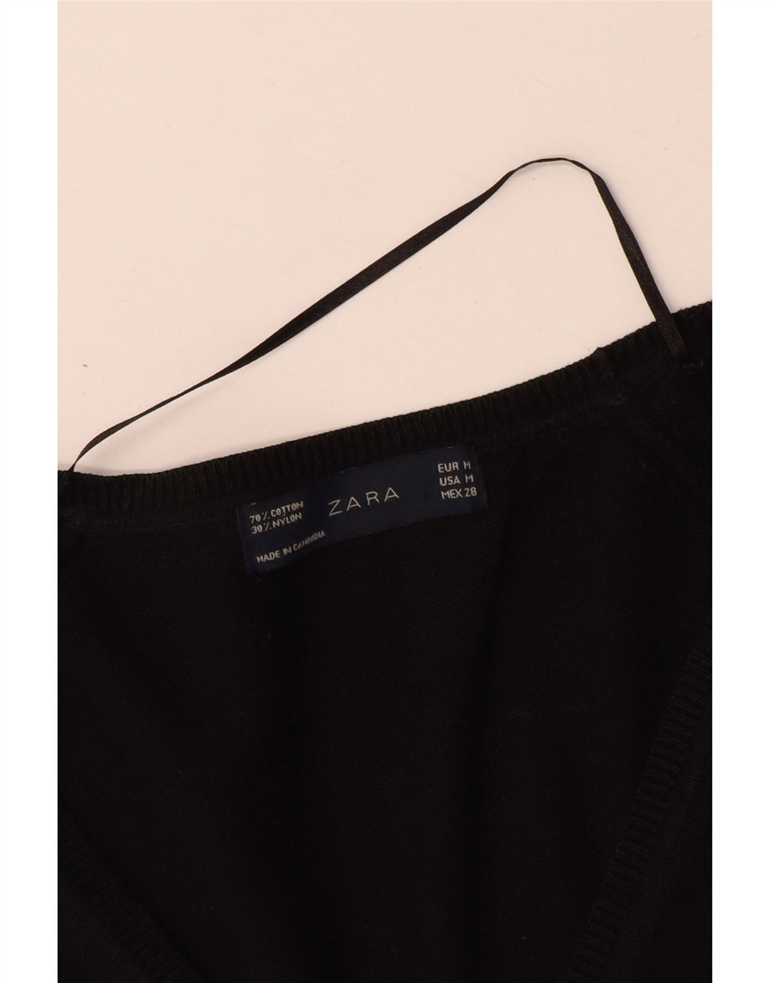 Suéter cardigã feminino Zara Reino Unido 12 algodão preto médio