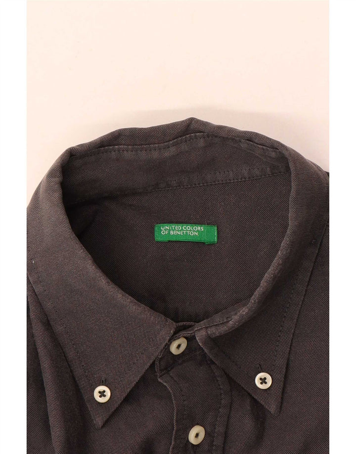 Camisa masculina Benetton cinza médio