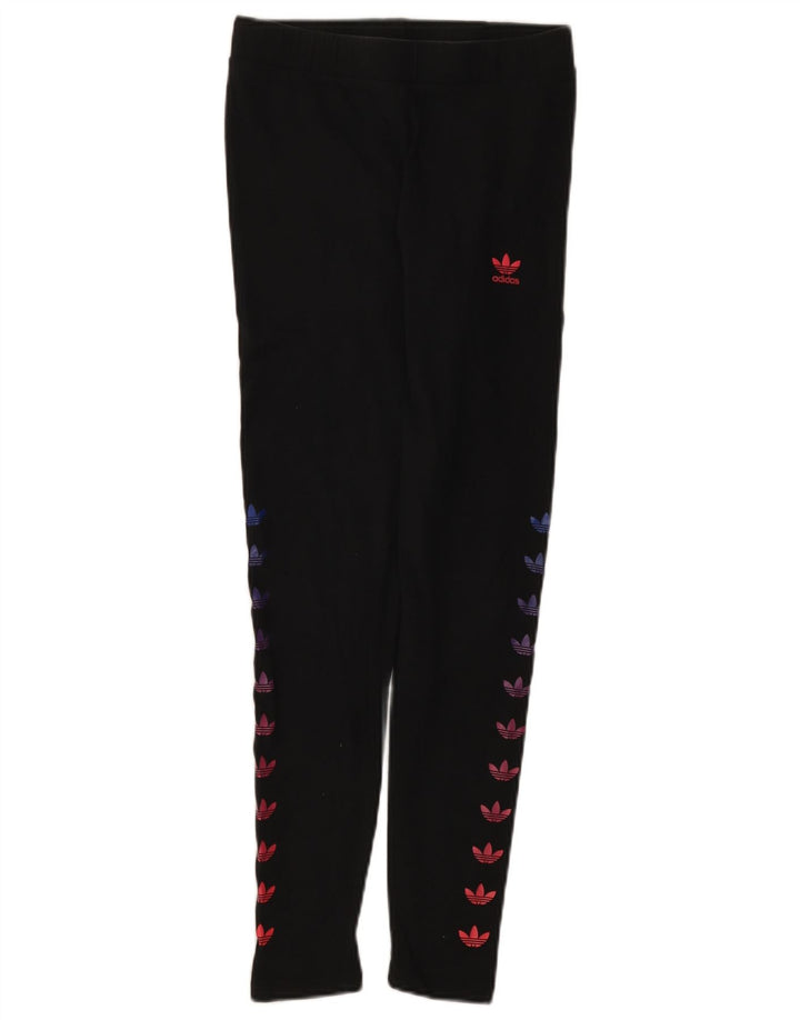Leggings Adidas Femininas Gráficas UK 12 Médio Algodão Preto