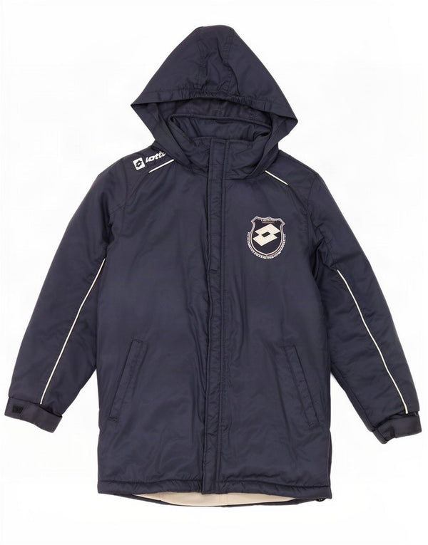 Casaco acolchoado com capuz para meninos Lotto 9-10 anos pequeno azul marinho nylon