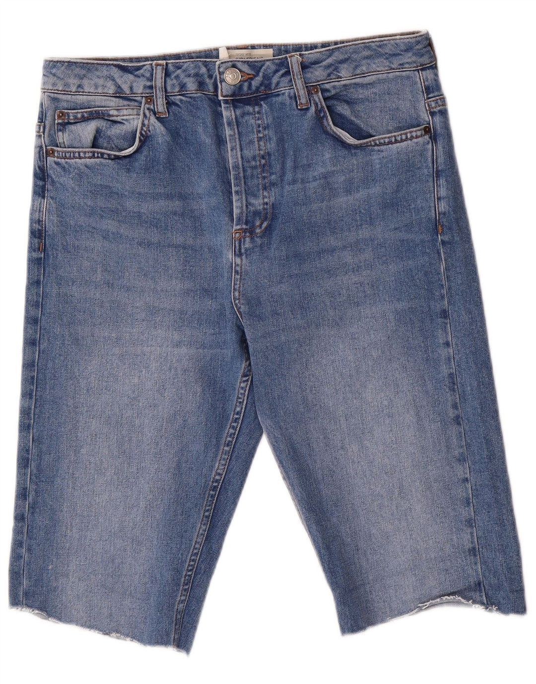 Shorts jeans feminino Topshop W30 algodão azul médio