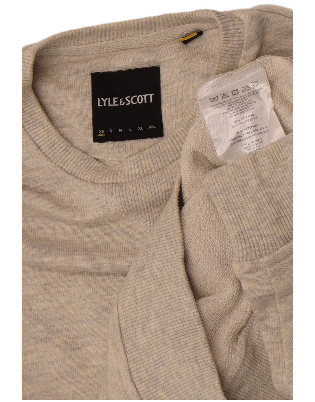 Lyle & Scott moletom masculino jumper XS algodão manchado cinza