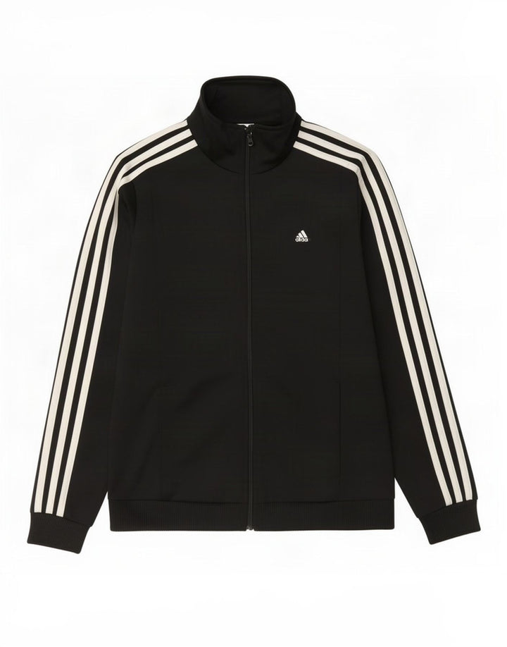 Adidas Womens Tracksuit Top Jacket UK 8/10 Pequeno Poliéster Preto