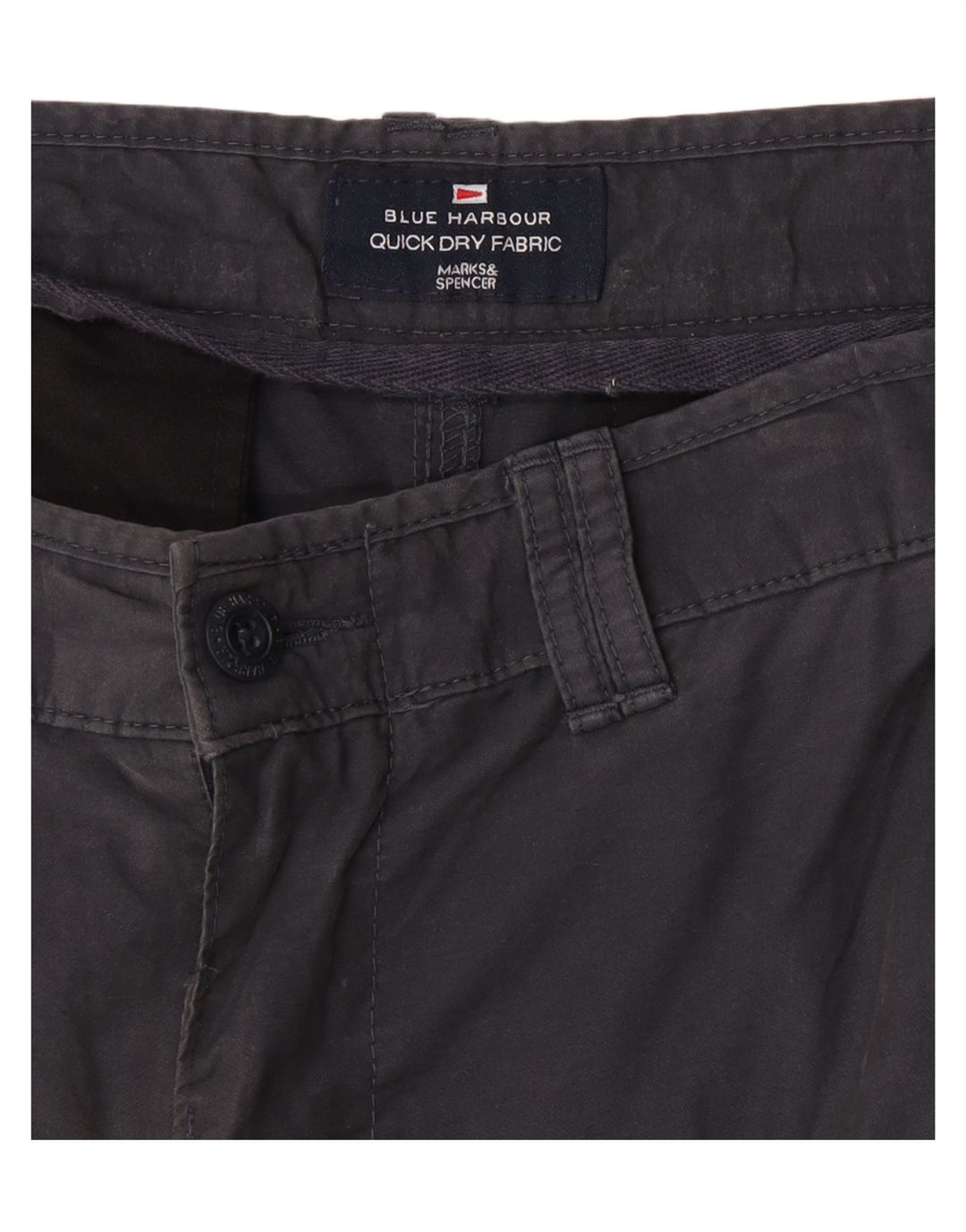 Bermuda masculina Marks & Spencer Blue Harbour Cargo W34 cinza grande