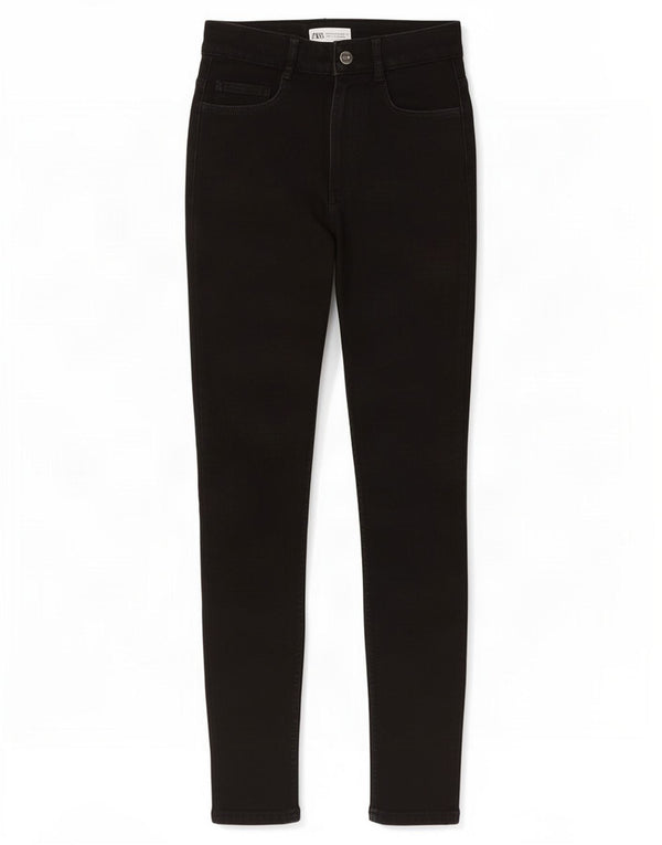 Zara Jeans skinny feminino de cintura alta EU 36 XS W26 L28 preto