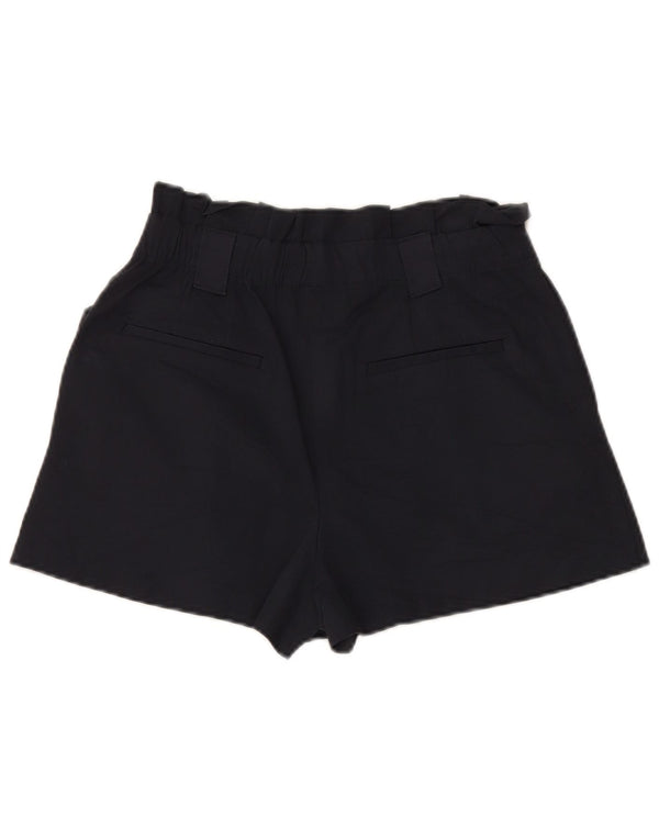 Zara Shorts feminino cintura alta casual médio W27 algodão azul marinho