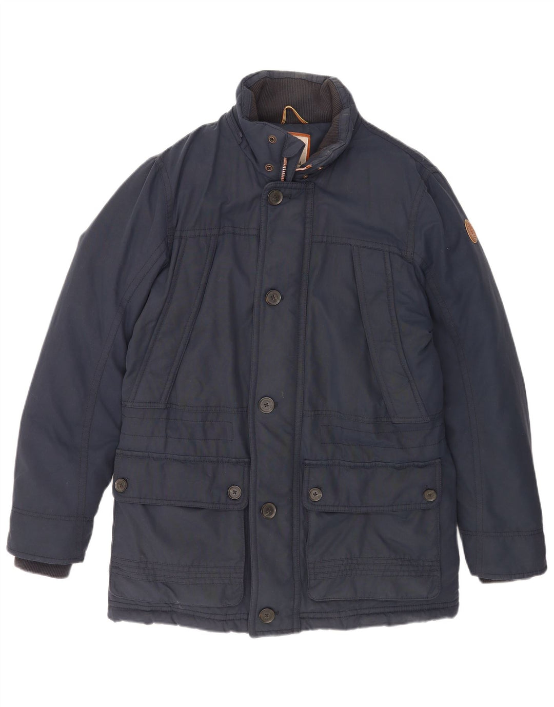 Casaco acolchoado masculino Timberland UK 40 grande algodão azul marinho