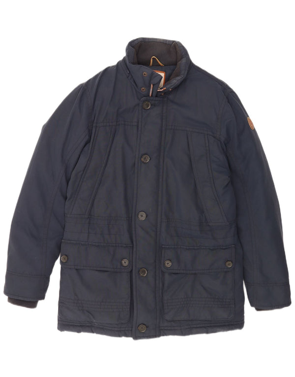 Casaco acolchoado masculino Timberland UK 40 grande algodão azul marinho