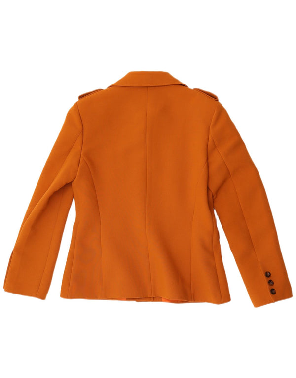 Jaqueta blazer feminina militar de 6 botões Swish IT 46 grande poliéster marrom