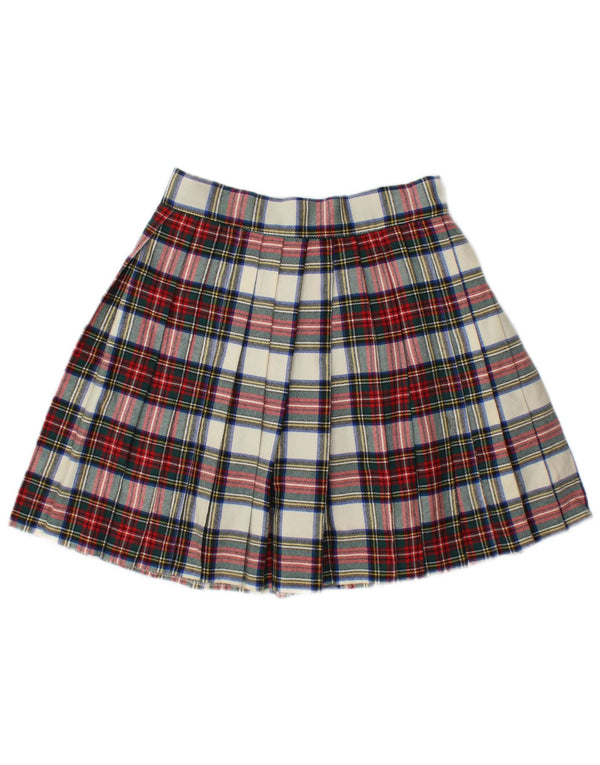 Mini saia plissada feminina Swish IT 44 médio W28 lã xadrez multicolorida