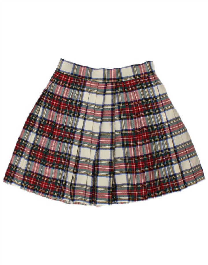 Mini saia plissada feminina Swish IT 44 médio W28 lã xadrez multicolorida