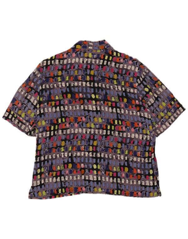 Cherie Blusa feminina manga curta IT 46 grande multicolorida geométrica