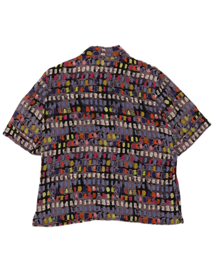 Cherie Blusa feminina manga curta IT 46 grande multicolorida geométrica