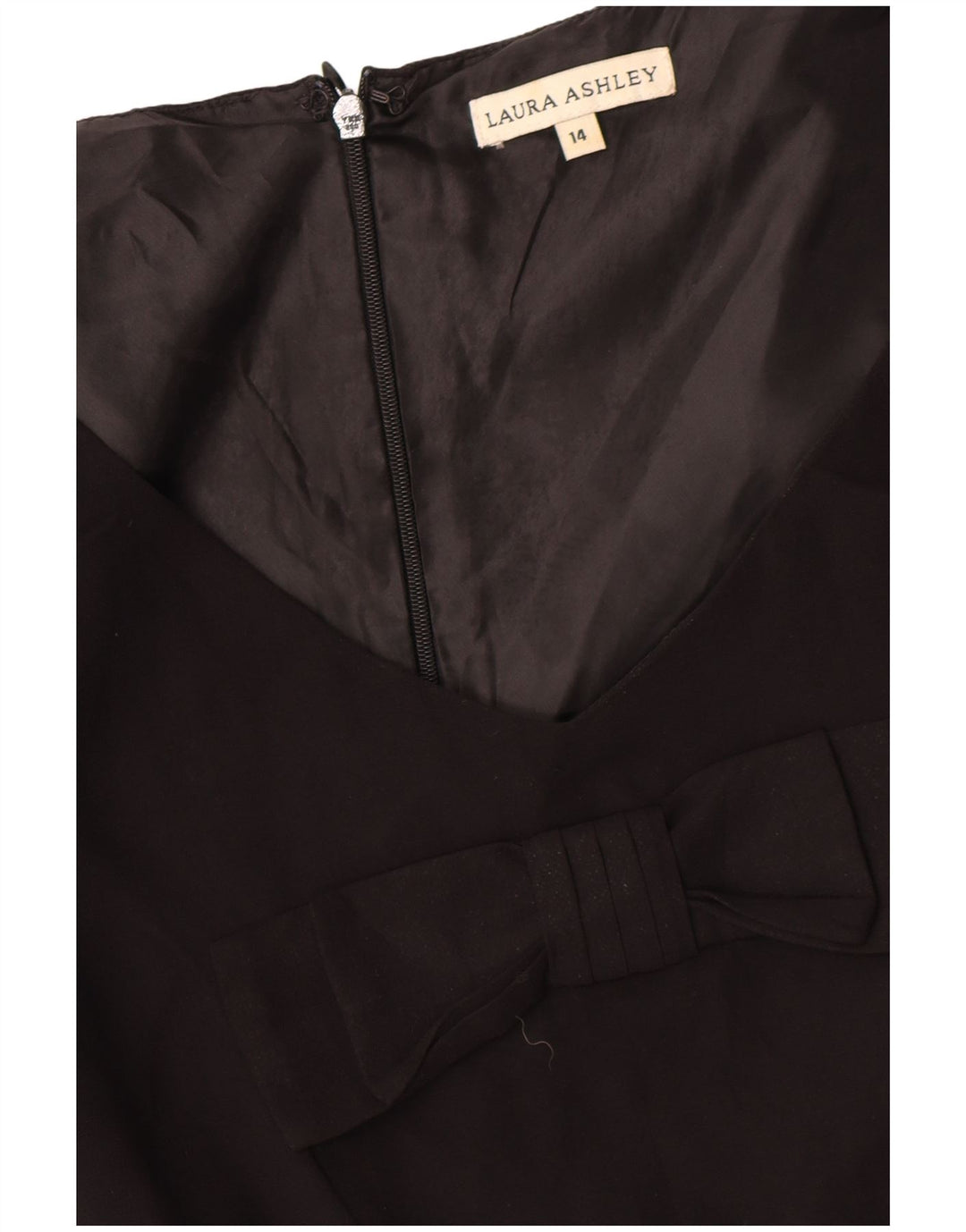 Vestido bainha feminino Laura Ashley Reino Unido 14 grande preto colorblock poliéster