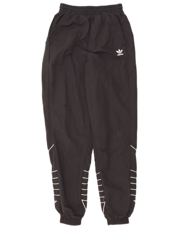 Adidas Womens Graphic Tracksuit Calças Joggers UK 6 Pequeno Poliéster Preto