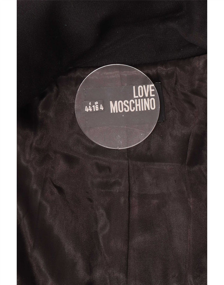 Sobretudo feminino Moschino UK 16 grande preto
