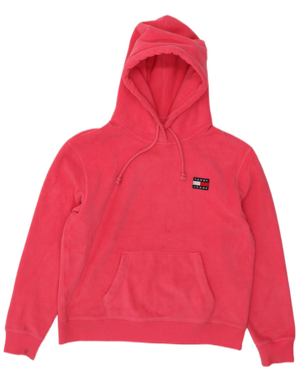 Suéter Tommy Hilfiger feminino de lã com capuz e ajuste solto Reino Unido 14 médio rosa