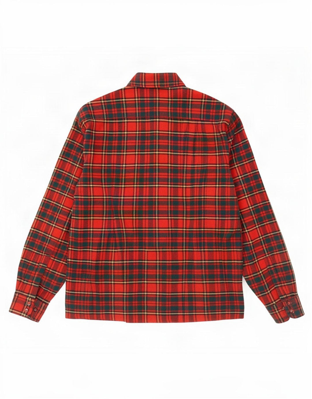 Camisa masculina vintage de flanela grande xadrez vermelha