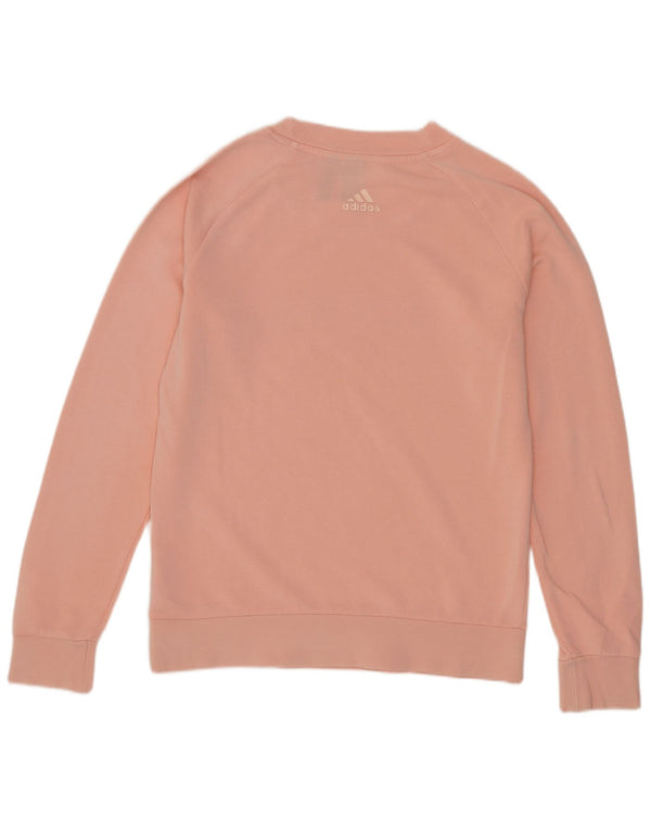 Adidas feminino gráfico moletom jumper reino unido 8/10 pequeno rosa