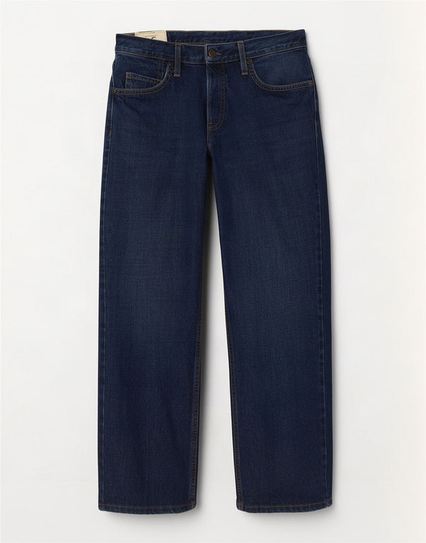 Jeans retos masculinos Hollister W32 L30 algodão azul marinho