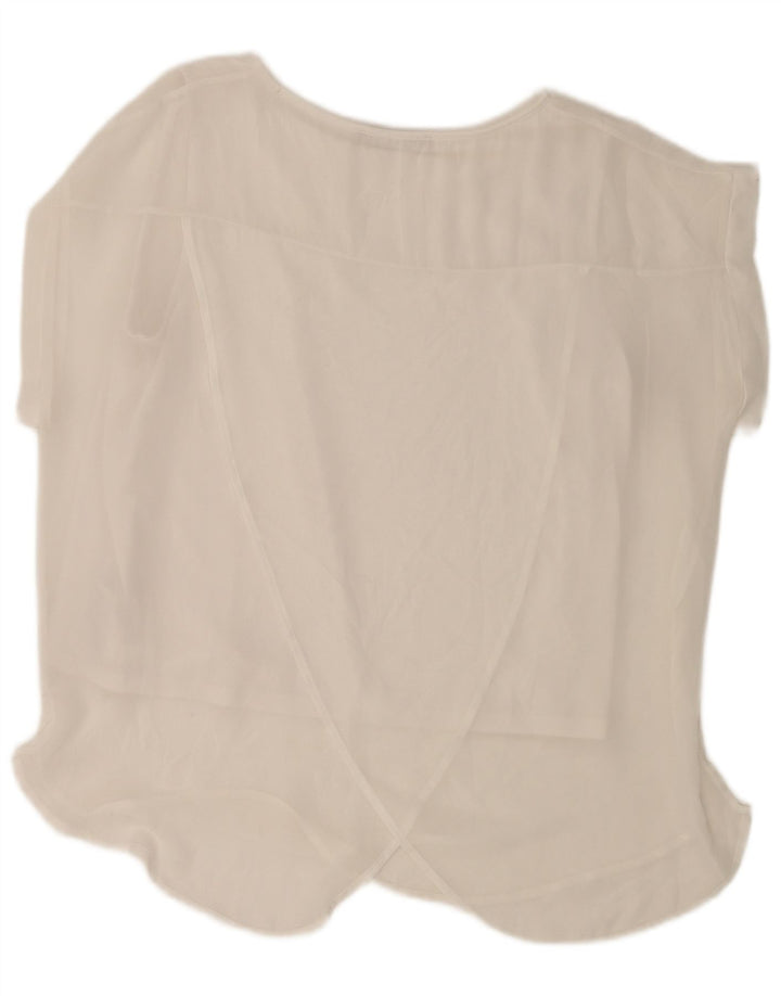 Blusa feminina Marks & Spencer UK 18 XL poliéster branco