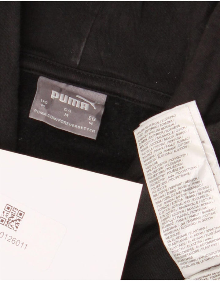 Puma masculino gráfico moletom com capuz médio algodão preto