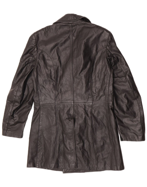 Casaco masculino vintage de couro ervilha IT 48 médio preto clássico
