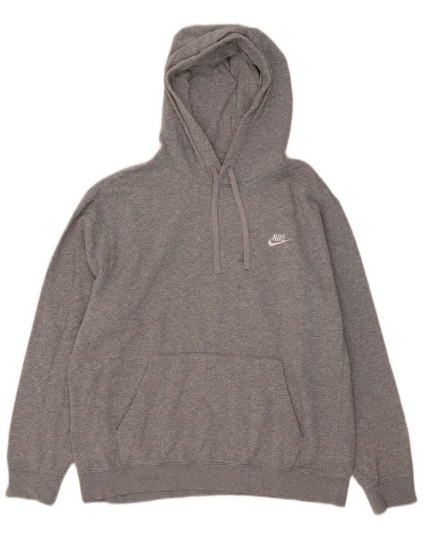 Jumper com capuz masculino Nike grande algodão manchado cinza