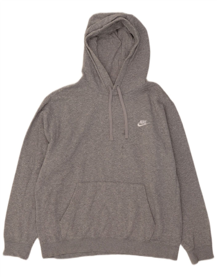 Jumper com capuz masculino Nike grande algodão manchado cinza
