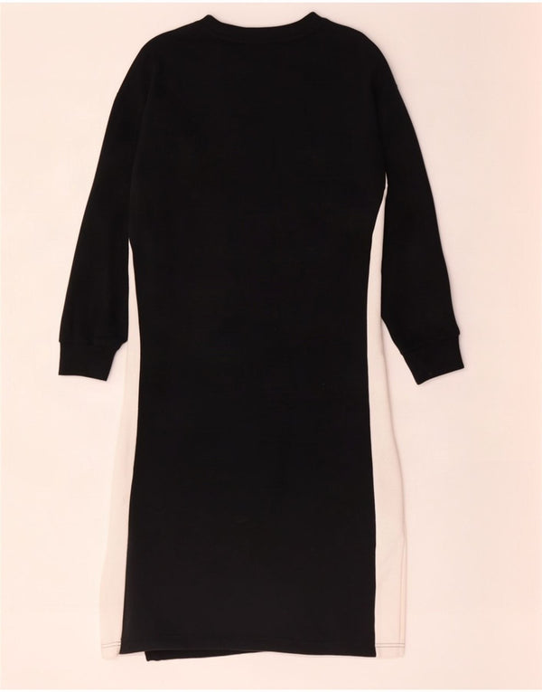Puma feminino oversized moletom jumper vestido Reino Unido 10 pequeno bloco colorido preto