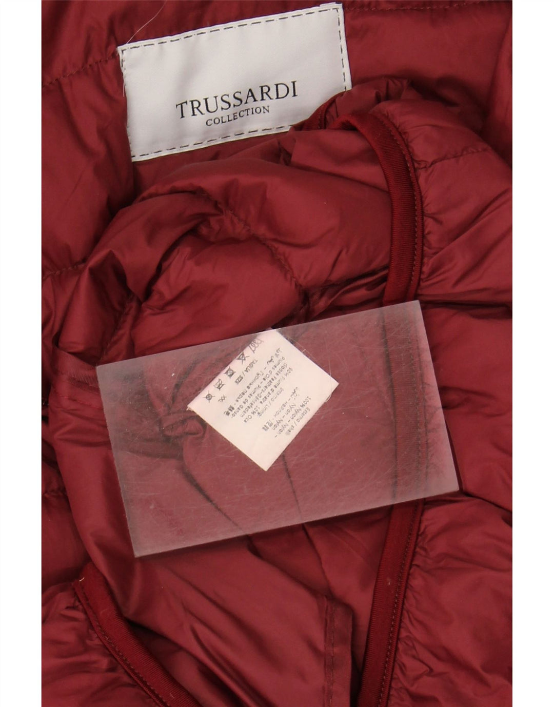 Jaqueta acolchoada masculina TRUSSARDI UK 44 2XL nylon vermelho