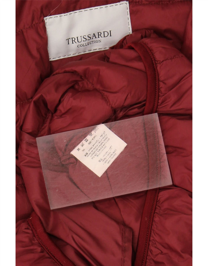 Jaqueta acolchoada masculina TRUSSARDI UK 44 2XL nylon vermelho