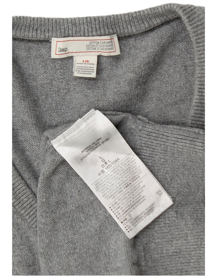 Suéter masculino Gap com decote em V grande algodão cinza