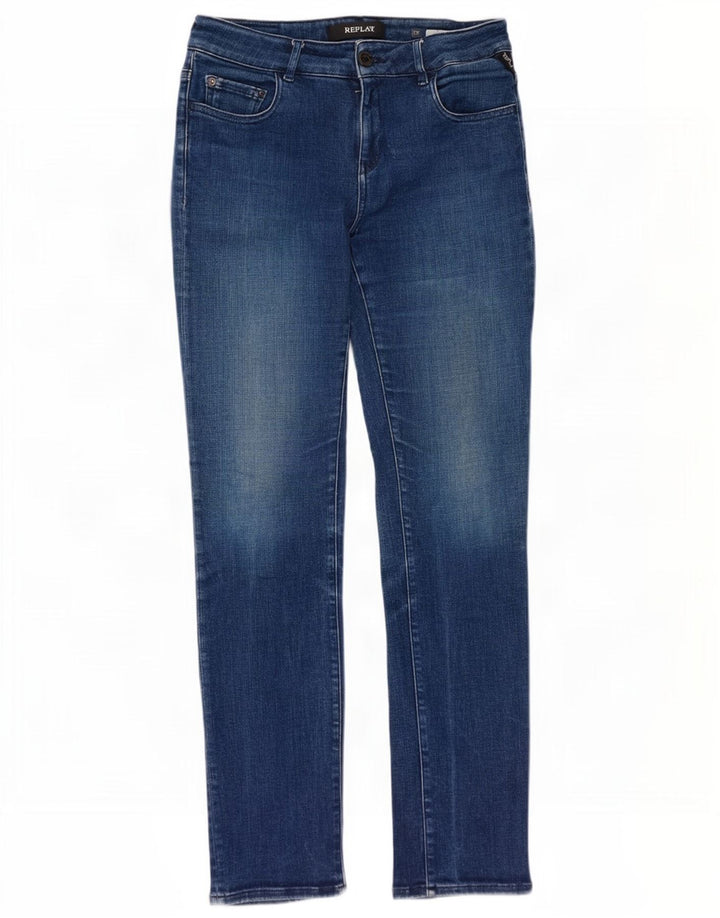 Replay Jeans Slim Feminino W28 L30 Azul Algodão