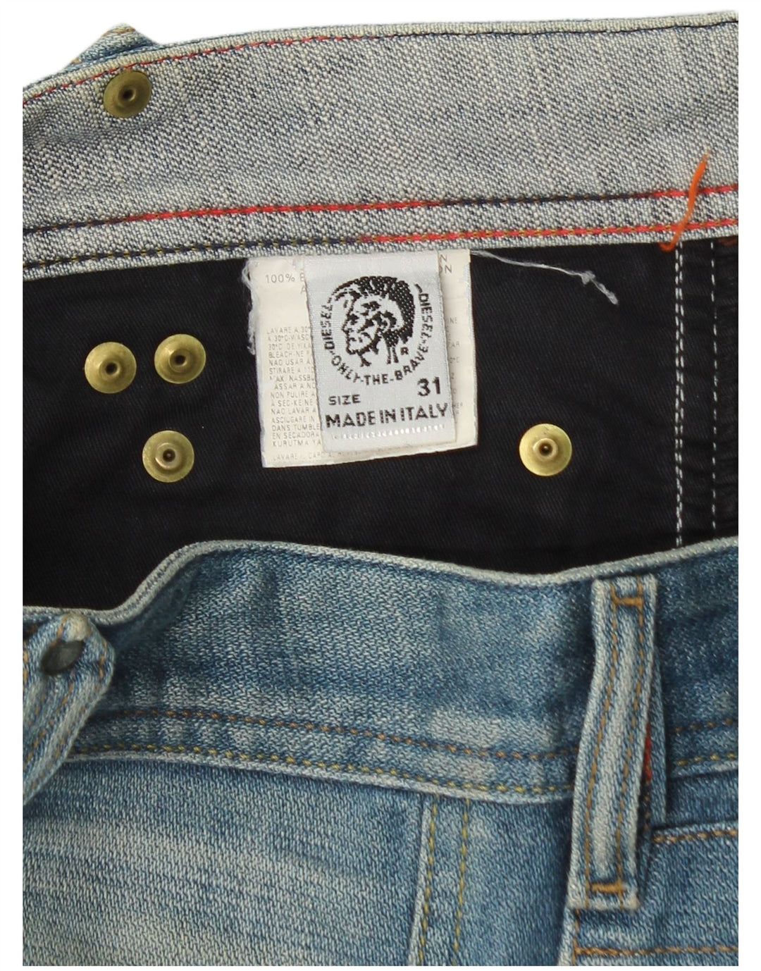 Jeans retos masculinos Diesel W31 L32 algodão azul