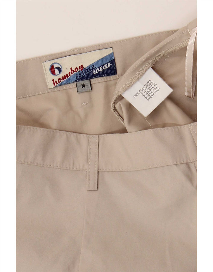Mini saia feminina vintage média W28 poliéster bege