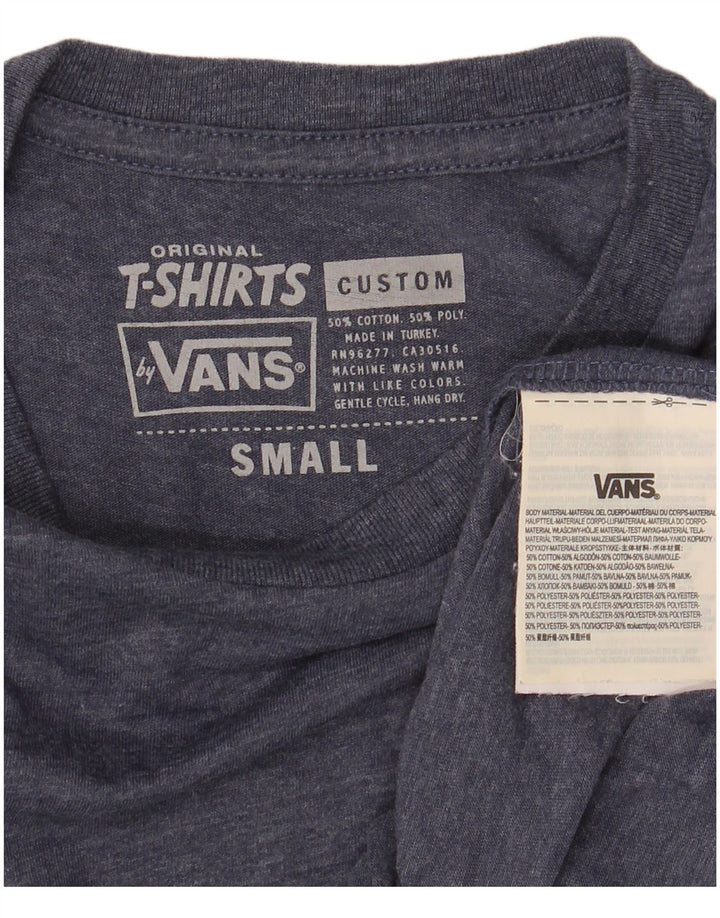 Camiseta masculina VANS Custom Fit Graphic top pequeno algodão azul marinho