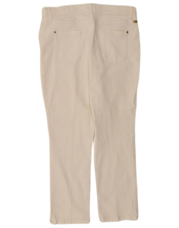 Calça casual feminina Marks & Spencer cônica UK 14 grande W34 L27 branca