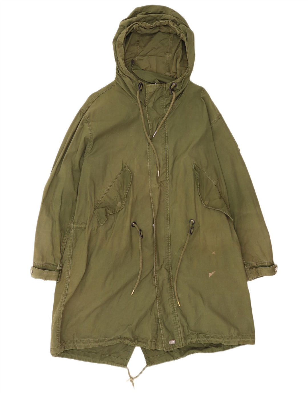 Jaqueta Parka masculina Diesel com capuz UK 38 algodão verde médio