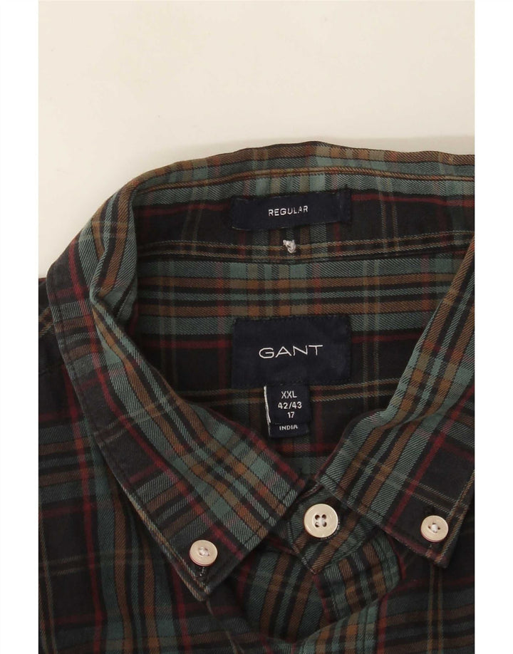Camisa masculina de flanela Gant Regular Fit tamanho 42/43 17 2XL xadrez multicolorida