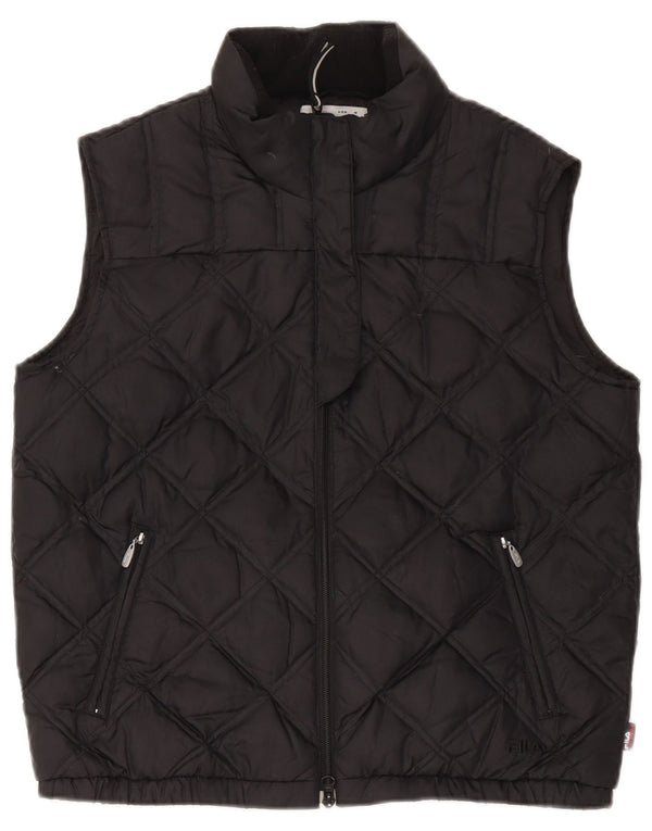 Fila Colete Acolchoado Feminino UK 14 Médio Poliéster Preto