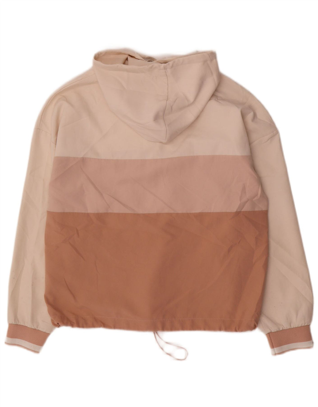Zara Womens Hooded Anorak Jacket UK 10 pequeno bloco colorido multicolorido