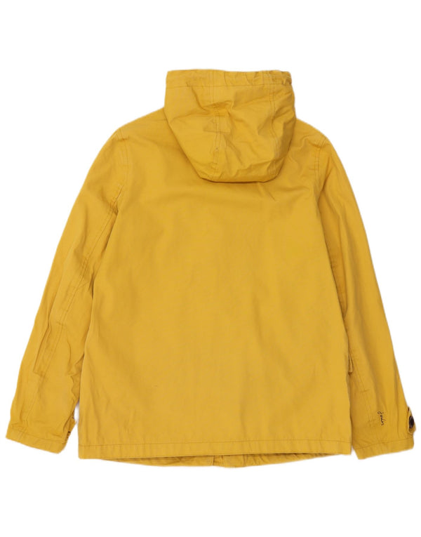 JOULES Womens Hooded Rain Jacket UK 8 Small Yellow Cotton