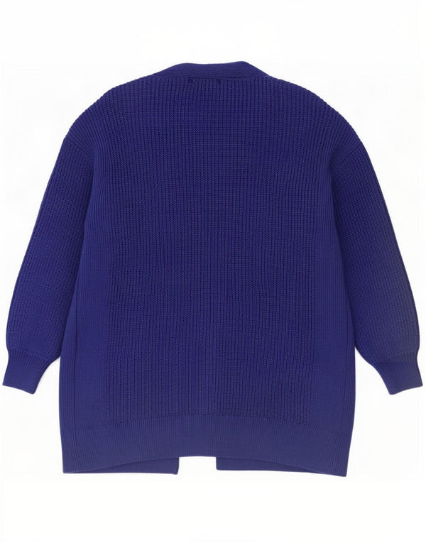 Suéter cardigã feminino Longline da Marks & Spencer Reino Unido 14 médio azul marinho