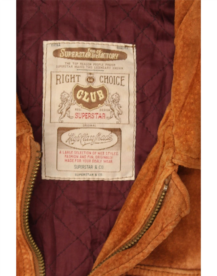 Jaqueta corta-vento masculina vintage de camurça Reino Unido 38 marrom médio