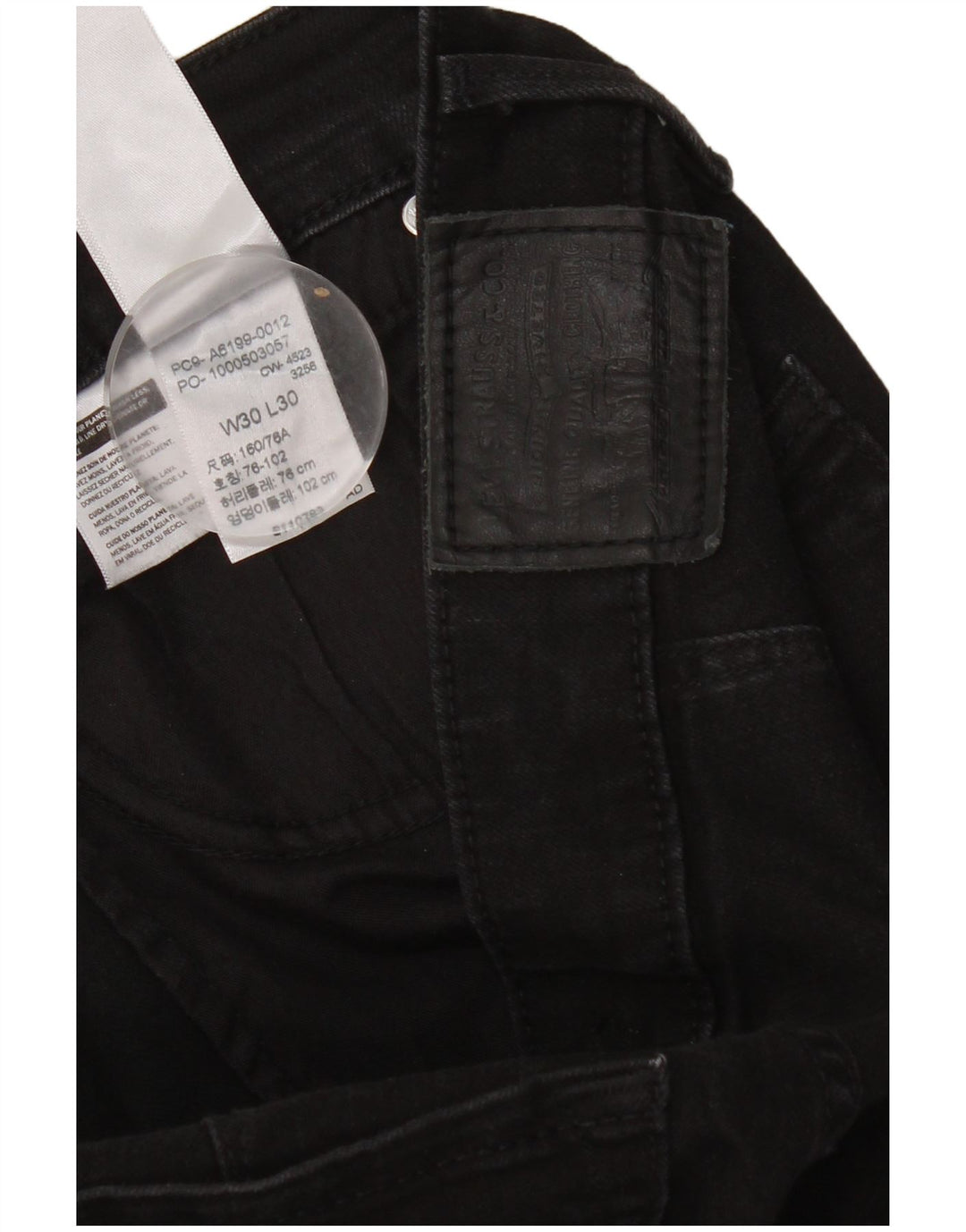 Calça jeans feminina Levi's 712 Slim W30 L30 algodão preto