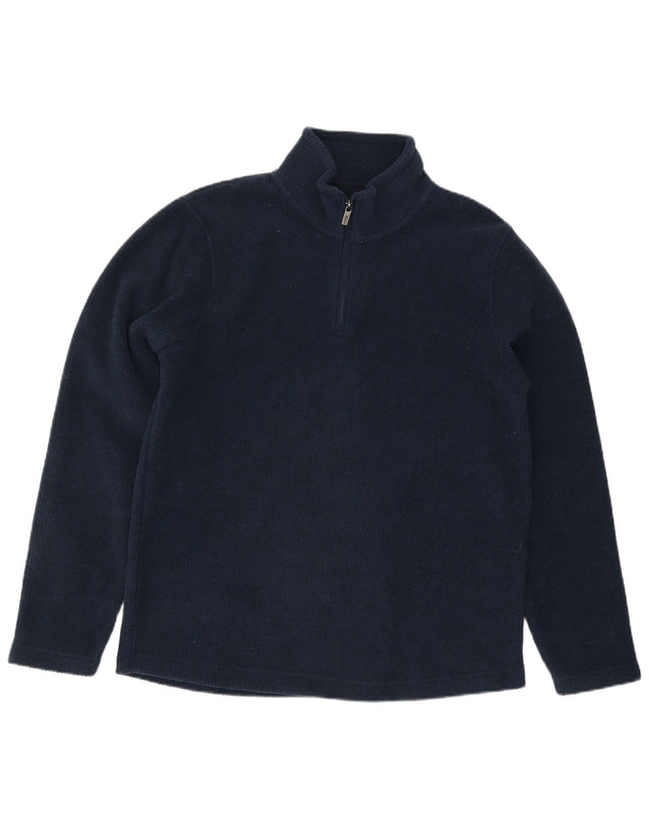 Moletom masculino Weird Fish com zíper e gola alta poliéster azul marinho